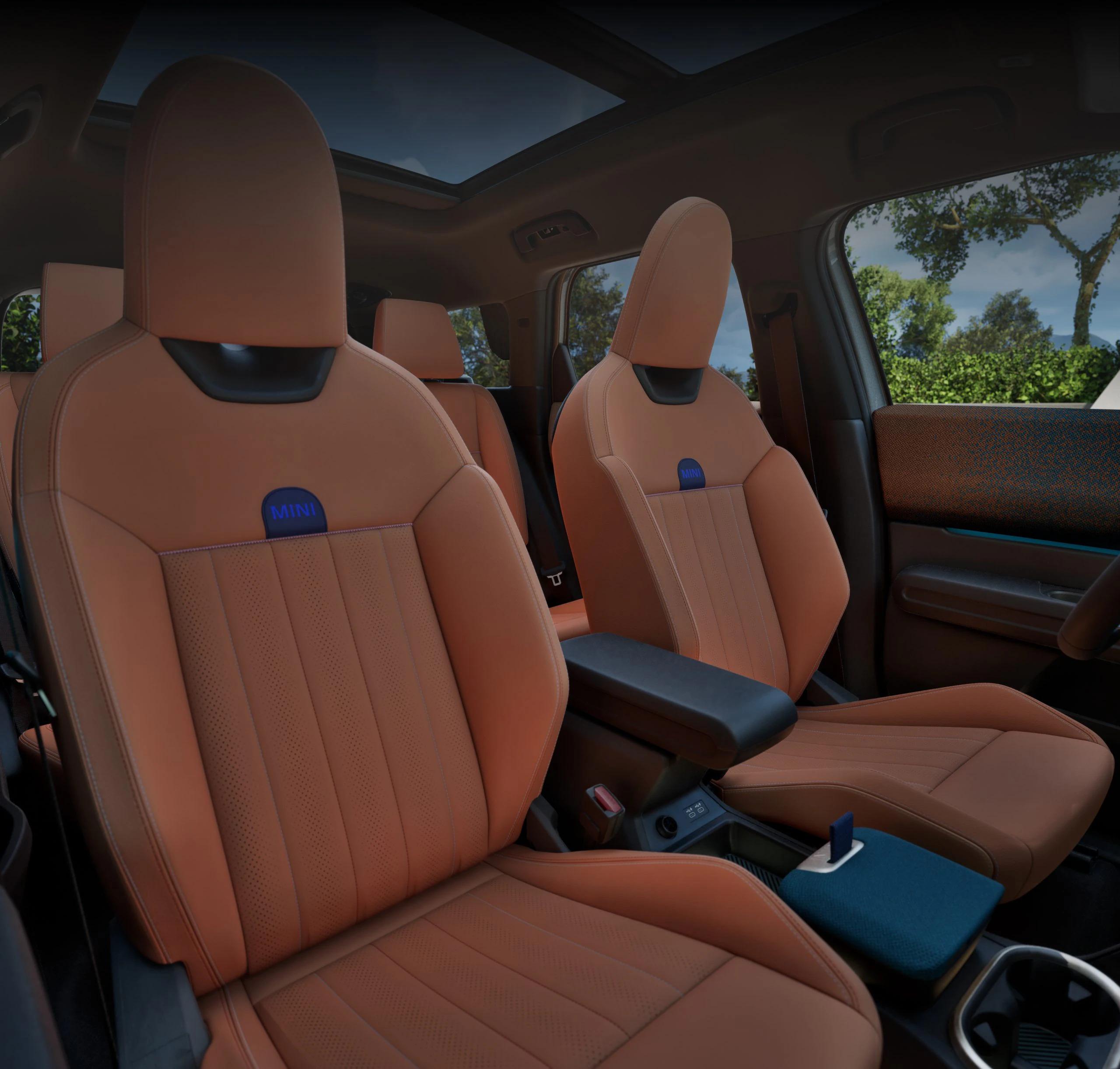 At almost 2.5 more inches in interior height and over 5 more inches in length, there’s plenty of room to roam. The MINI Countryman comfortably fits up to five adults with sliding rear seats for more leg room to kick back.